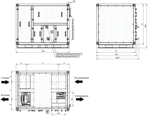 Приточно-вытяжная установка с роторным рекуператором RWN-RR-500(50c)-ЕС-НЕ1,5-Classic(N)